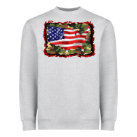 Heather Grey distressed american flag Heavyweight Sweatshirt - BarkalooDesign