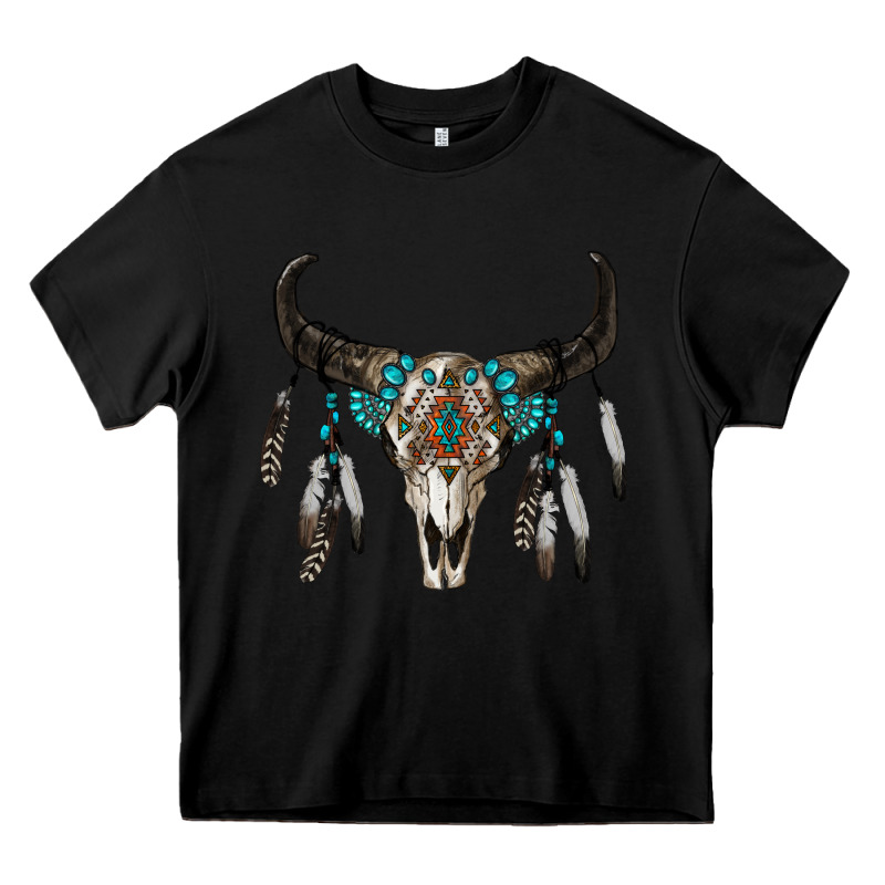 Boho Bull Skull Heavy Core Tee by RanaPortraitStore | Teevron