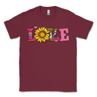 Burgundy love sunflower valentines day Classic Tee - AdoDesignShop