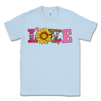 Dusty Blue love sunflower valentines day Classic Tee - AdoDesignShop