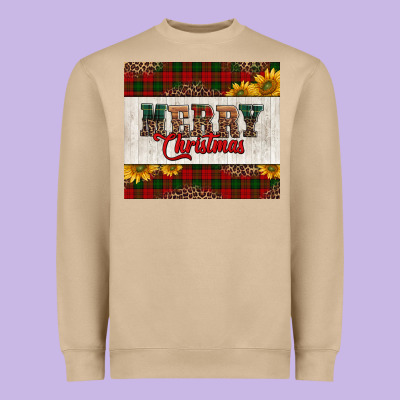 Merry Christmas Sunflowers Heavyweight Sweatshirt Designed By Jasminsmagicworld