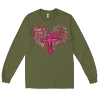Army Green jesus is love heart cross valentines day Long Sleeve Tee - MaliasSmallBusiness