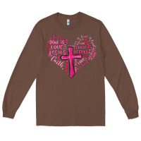 Chestnut jesus is love heart cross valentines day Long Sleeve Tee - MaliasSmallBusiness
