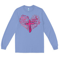 Colony Blue jesus is love heart cross valentines day Long Sleeve Tee - MaliasSmallBusiness