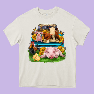 Farm Truck Animals Heavy Core Tee Designed By Zillion Design Studio