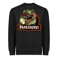 Black Western Papasaurus Papa Dinosaur Heavyweight Sweatshirt - LillyAllenDesigns