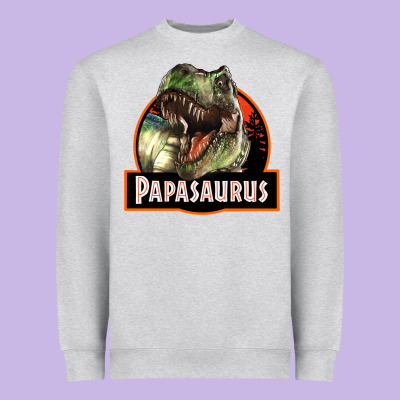 Western Papasaurus Papa Dinosaur Heavyweight Sweatshirt Designed By Lillyallendesigns