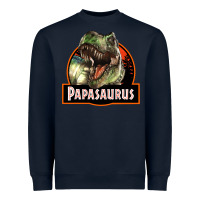 Navy Western Papasaurus Papa Dinosaur Heavyweight Sweatshirt - LillyAllenDesigns