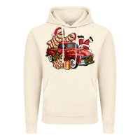 Vintage Artic christmas tree cake with farm track and santa ado Vintage Hoodie - AdoDesignShop