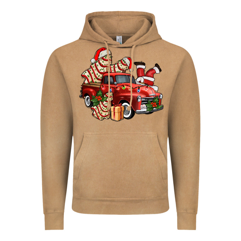 Christmas Tree Cake With Farm Track And Santa Ado Vintage Hoodie by AdoDesignShop | Teevron