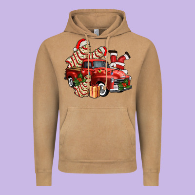 Christmas Tree Cake With Farm Track And Santa Ado Vintage Hoodie Designed By Adodesignshop