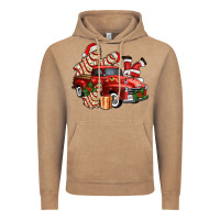 Vintage Coffee christmas tree cake with farm track and santa ado Vintage Hoodie - AdoDesignShop