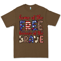Cacao Home of the free because of the brave Premium Tee - Neo Western