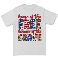 Dove Grey Home of the free because of the brave Premium Tee - Neo Western