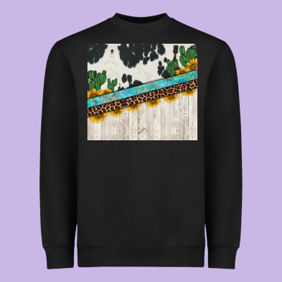 Cowhide Sunflowers Cactus Heavyweight Sweatshirt Designed By Jasminsmagicworld