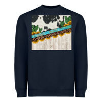 Navy cowhide sunflowers cactus Heavyweight Sweatshirt - Jasminsmagicworld