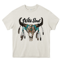 Cream wild soul boho skull Heavy Core Tee - RanaPortraitStore