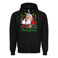 Black Merry Christmas With Santa Zipper Hoodie - BundleAndBundleShop