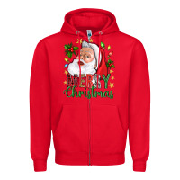 Red Merry Christmas With Santa Zipper Hoodie - BundleAndBundleShop