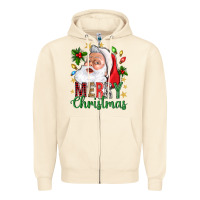 Merry Christmas With Santa Zipper Hoodie | Teevron