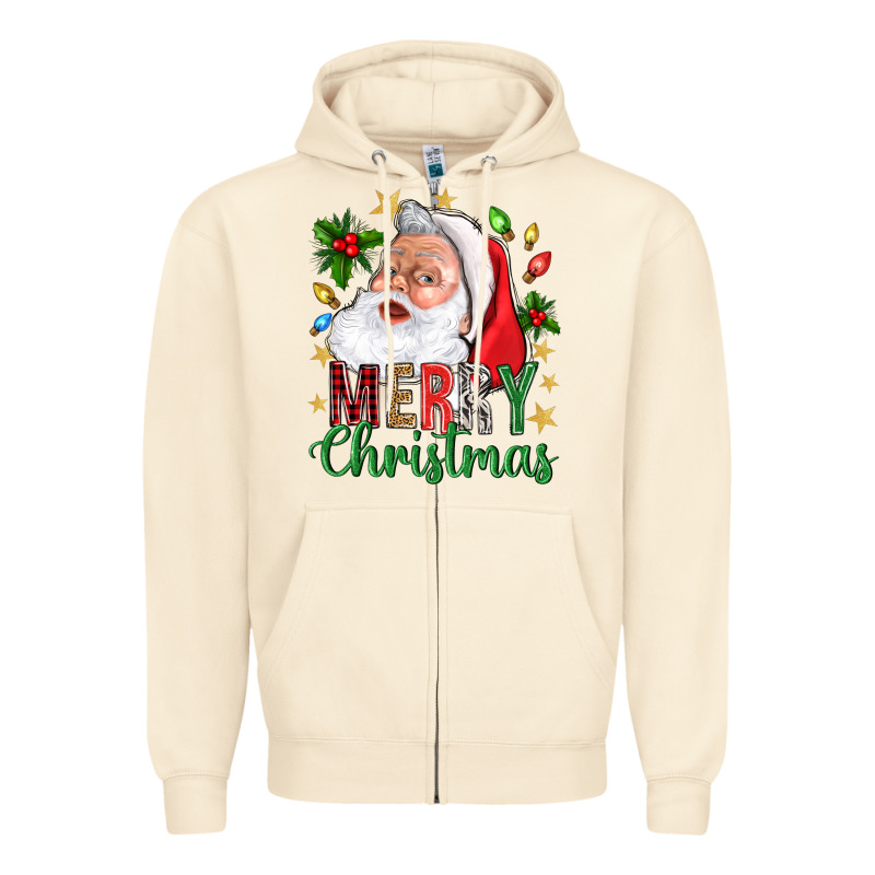 Merry Christmas With Santa Zipper Hoodie by BundleAndBundleShop | Teevron