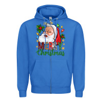 True Royal Merry Christmas With Santa Zipper Hoodie - BundleAndBundleShop