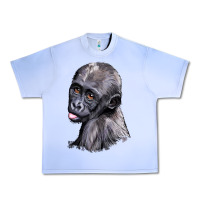 Grape Ice Baby Gorilla Head Urban Heavy Tee - LillyAllenDesigns