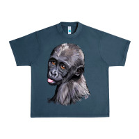 Midnight Navy Baby Gorilla Head Urban Heavy Tee - LillyAllenDesigns
