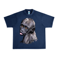 Navy Baby Gorilla Head Urban Heavy Tee - LillyAllenDesigns