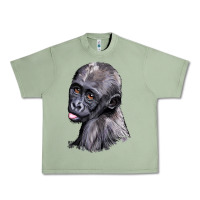 Oil Green Baby Gorilla Head Urban Heavy Tee - LillyAllenDesigns