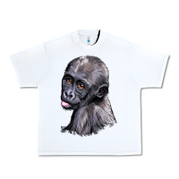 White Baby Gorilla Head Urban Heavy Tee - LillyAllenDesigns
