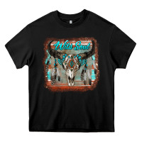 Black wild soul boho skull with background Heavy Core Tee - RanaPortraitStore