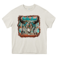 Cream wild soul boho skull with background Heavy Core Tee - RanaPortraitStore