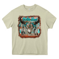 Mossy wild soul boho skull with background Heavy Core Tee - RanaPortraitStore