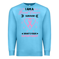 Ocean Blue I am a Breast Cancer Survivor What is Your Superpower Premium Sweatshirt - Bettercallsaul