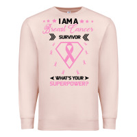 Pale Pink I am a Breast Cancer Survivor What is Your Superpower Premium Sweatshirt - Bettercallsaul