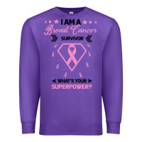 Purple I am a Breast Cancer Survivor What is Your Superpower Premium Sweatshirt - Bettercallsaul