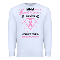 White I am a Breast Cancer Survivor What is Your Superpower Premium Sweatshirt - Bettercallsaul