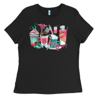 Black nurse coffee cups Ladies Tee - texasbilliewilder