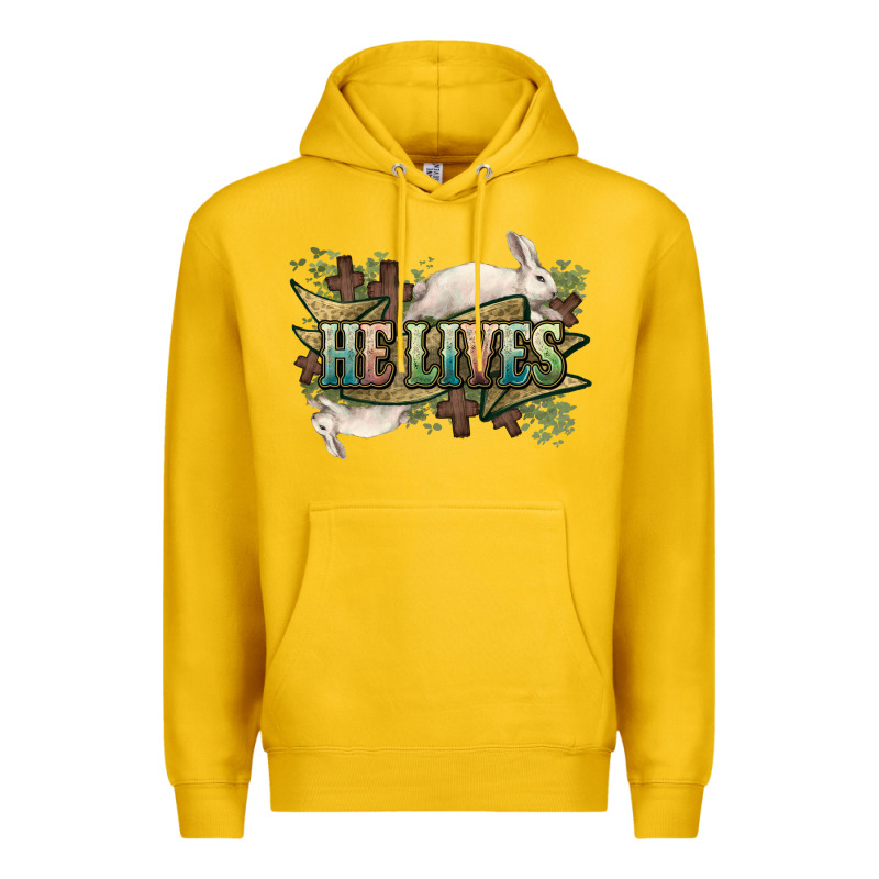He Lives Easter Premium Hoodie by NancyCooperArtShop | Teevron