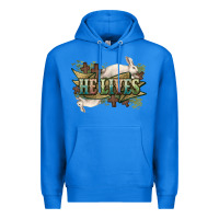True Royal He lives Easter Premium Hoodie - NancyCooperArtShop