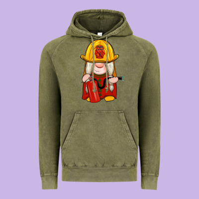 Firefighter Gnomes Vintage Hoodie Designed By Artiststas