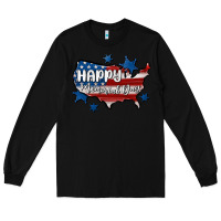 Black happy memorial day usa Long Sleeve Tee - MaliasSmallBusiness