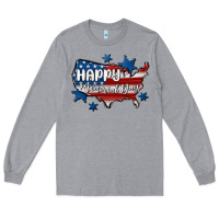 Heather Grey happy memorial day usa Long Sleeve Tee - MaliasSmallBusiness
