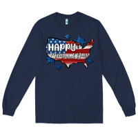 Navy happy memorial day usa Long Sleeve Tee - MaliasSmallBusiness