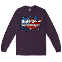 Plum happy memorial day usa Long Sleeve Tee - MaliasSmallBusiness