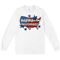 White happy memorial day usa Long Sleeve Tee - MaliasSmallBusiness