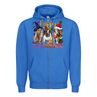True Royal Happy Hallothanksmas Goats Zipper Hoodie - BundleAndBundleShop