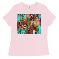 Bubblegum Pink ho ho ho gnome Ladies Tee - JahusDesignShop