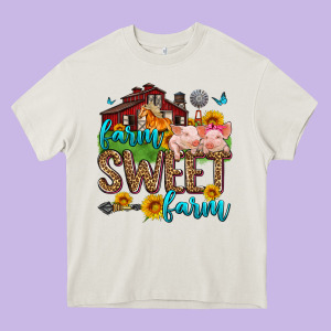 Farm Sweet Farm Heavy Core Tee Designed By Zillion Design Studio